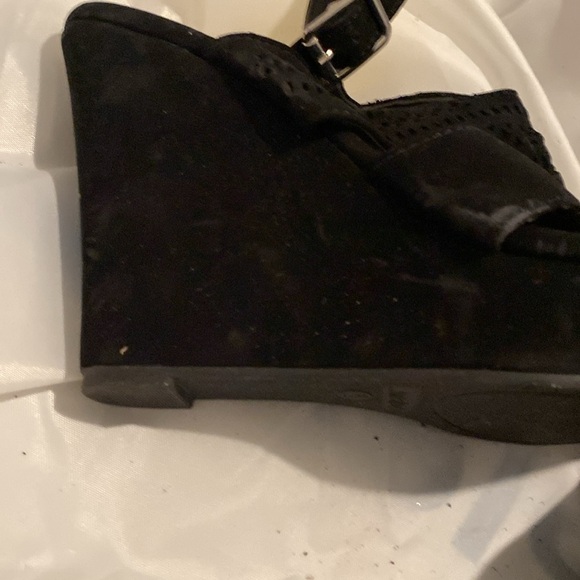 Me Too black suede wedge sandals- worn once - Picture 10 of 10